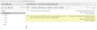 Blob Comments Awaiting Approval View