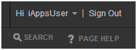 Search and Page Help links