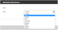 Search Metadata Refinements Options