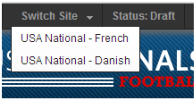 Switch Sites Menu