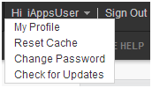 User Pulldown menu