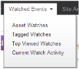 Watched Events menu
